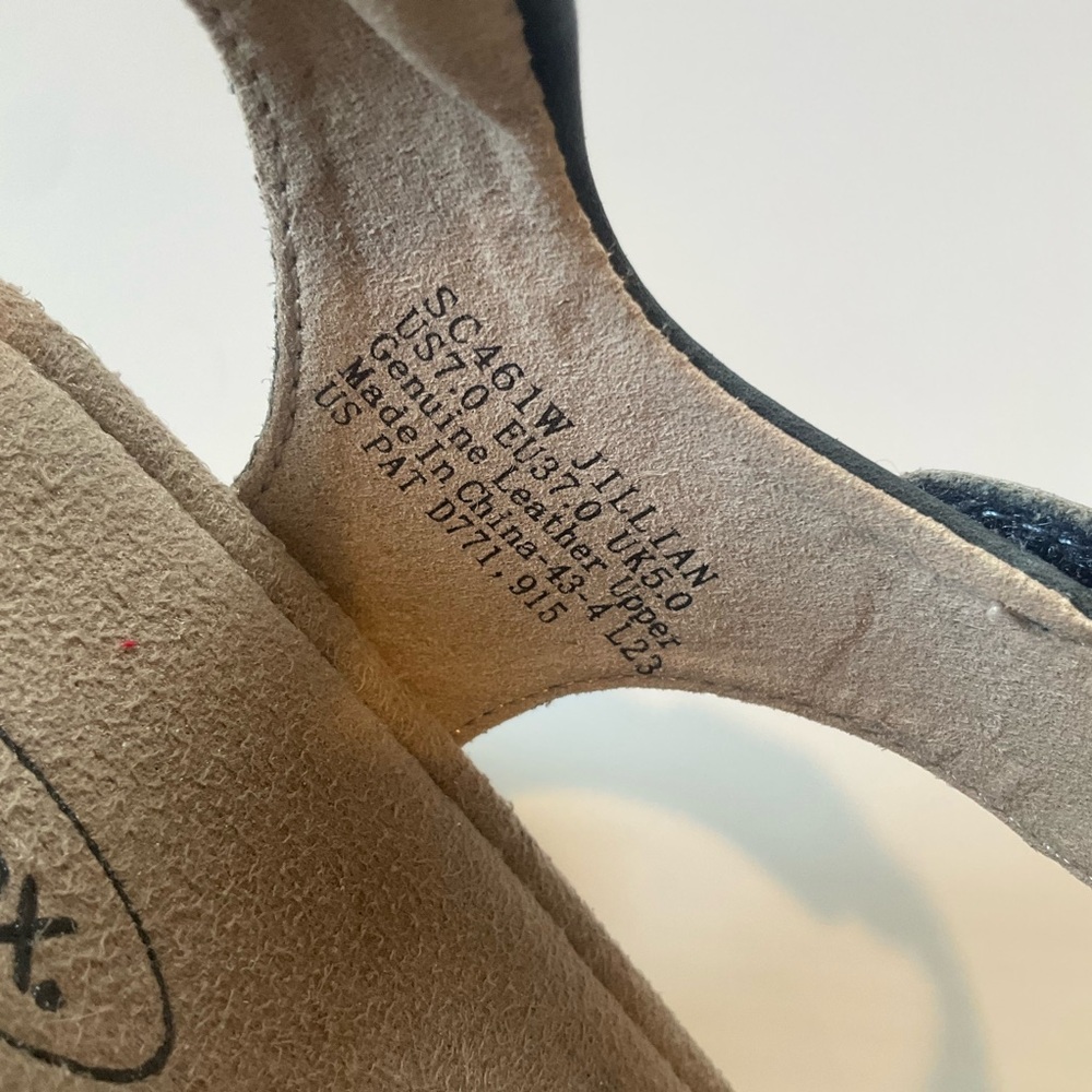 Aetrex Jillian Quarter Strap Arch Support Navy Leather Sandals - Picture 11 of 16